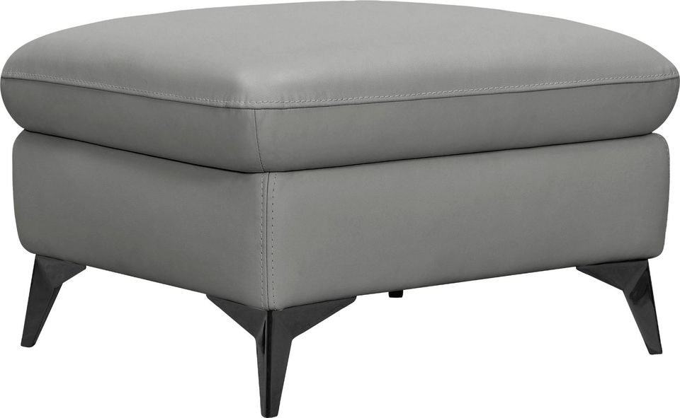 Places of Style Hocker Theron in Leder dunkelgrau