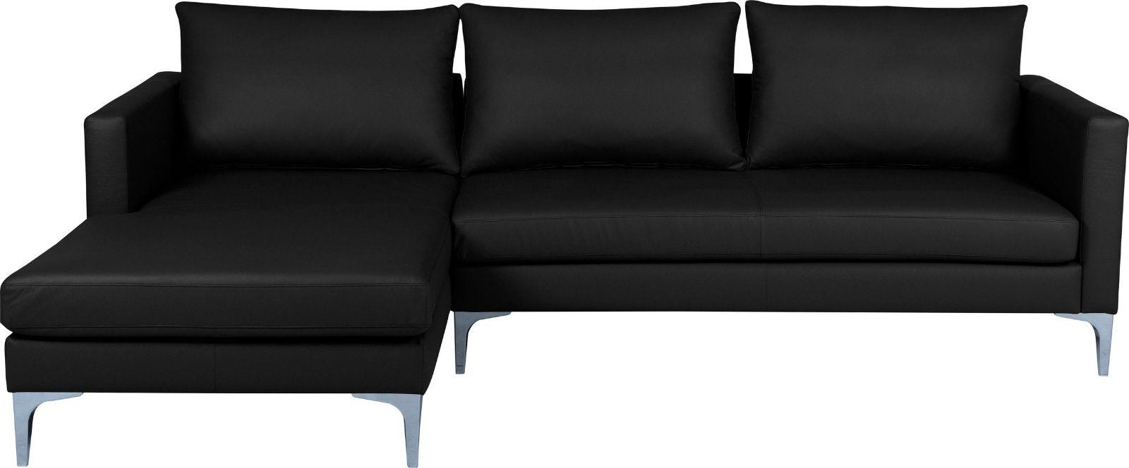 GEPADE Ecksofa »Laura« Leder Schwarz Recamiere links