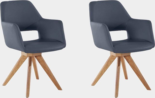 Home affaire Drehstuhl Berlin 2 Stück in Leder cobalt