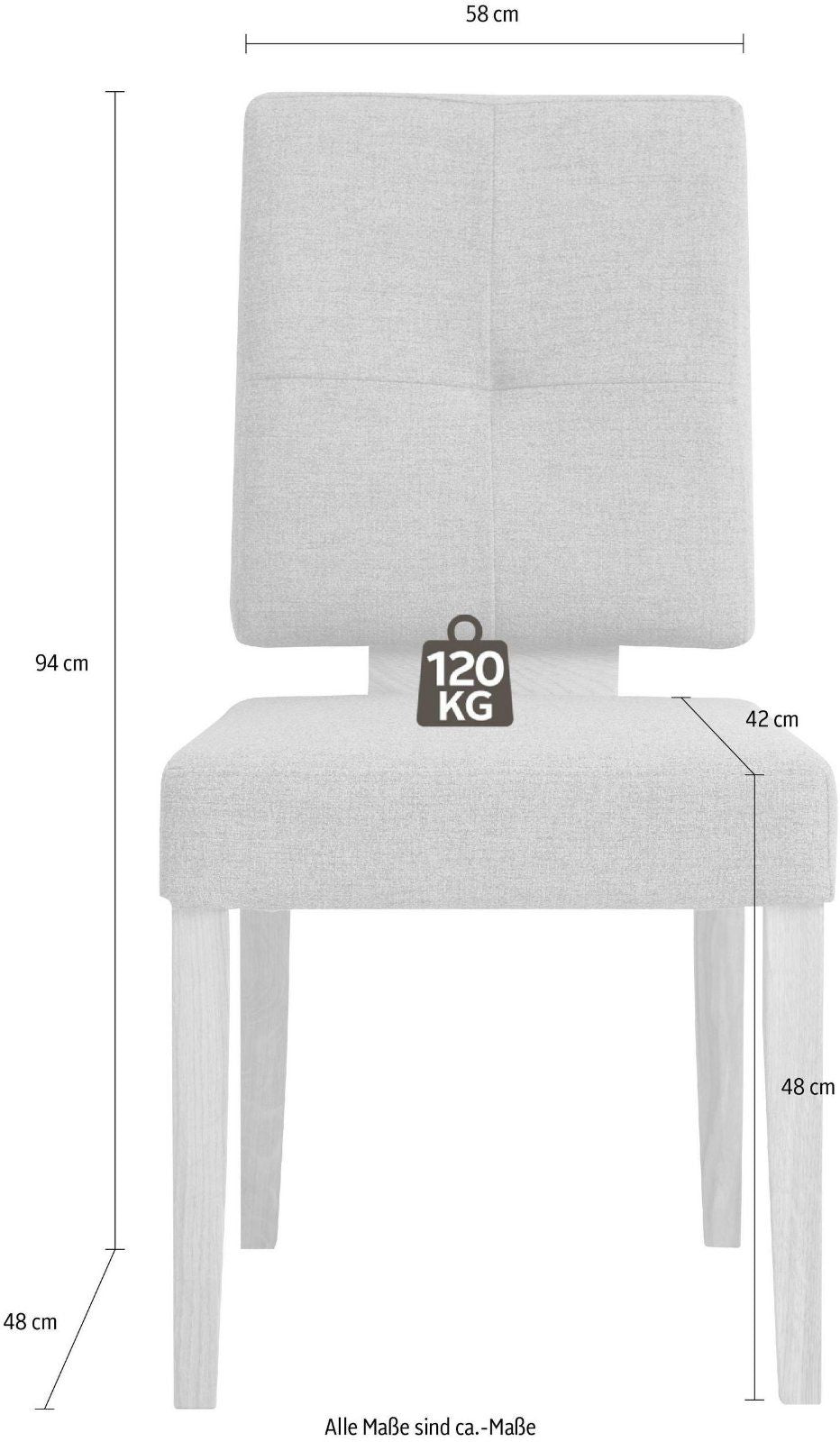 Home affaire Stuhl Ponza Set, 4 St Eiche geoelt/hellgrau