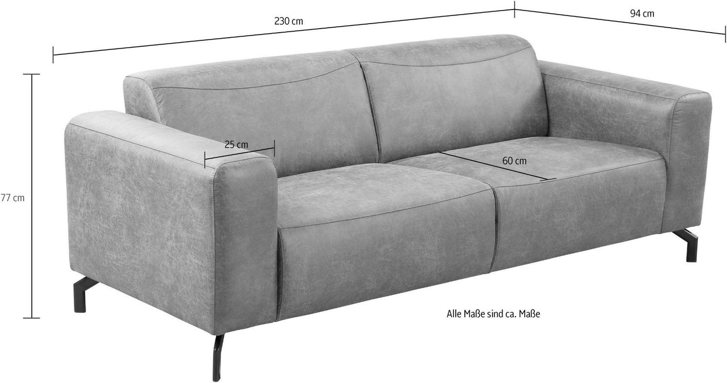 Places of Style 3-Sitzer Sawyer, Mit Bonellfederkern anthracite
