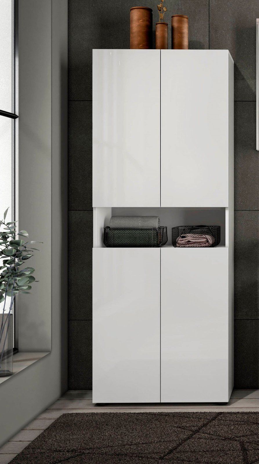 Hochschrank Mister Breite 68 cm komplett hochglanz lackiert