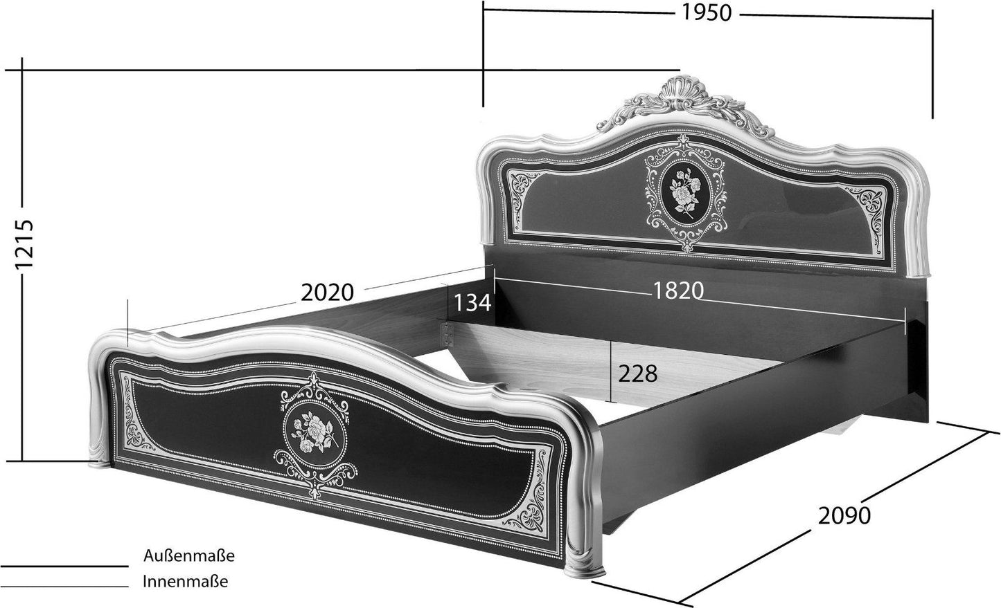 Schlafzimmer-Set »ALICE«, 4-tlg. italienischer Barock-Klassikstil