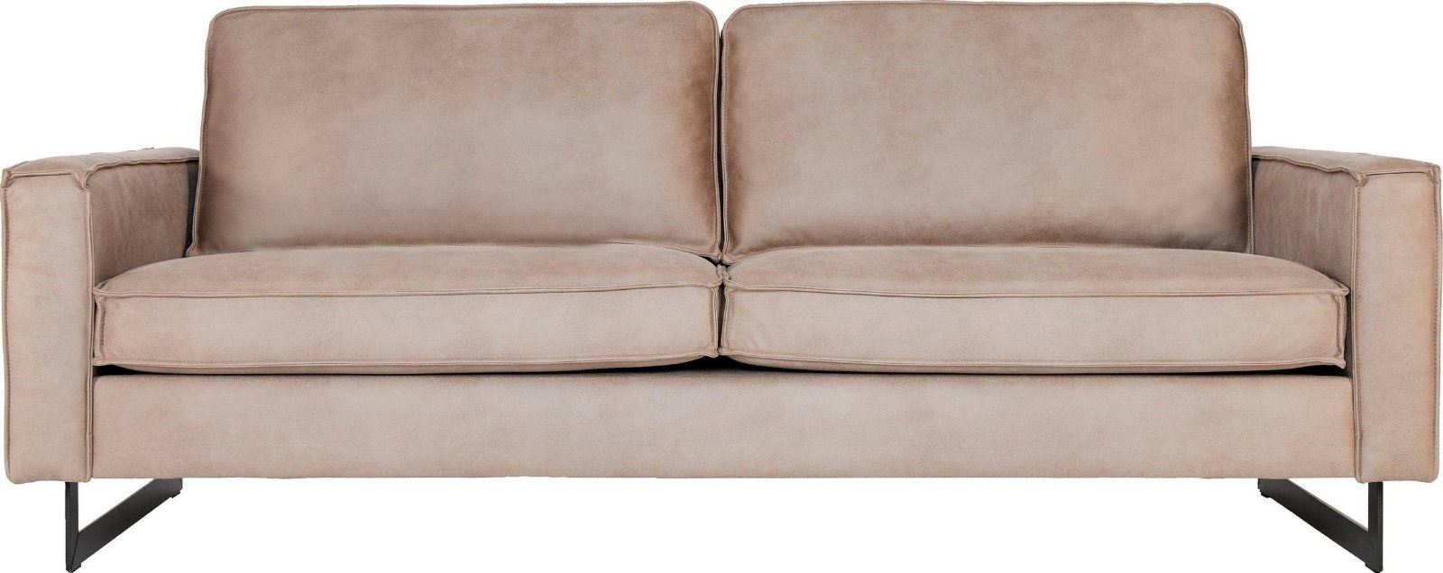 Places of Style 3-Sitzer Pinto, mit Keder und Metallfüßen in beige