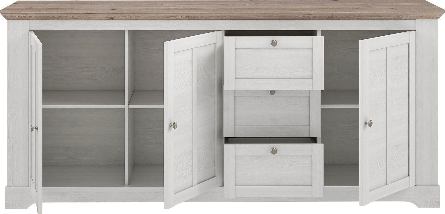 Sideboard »Iloppa« im Landhausstil Schnee Eiche / Nelson Eiche
