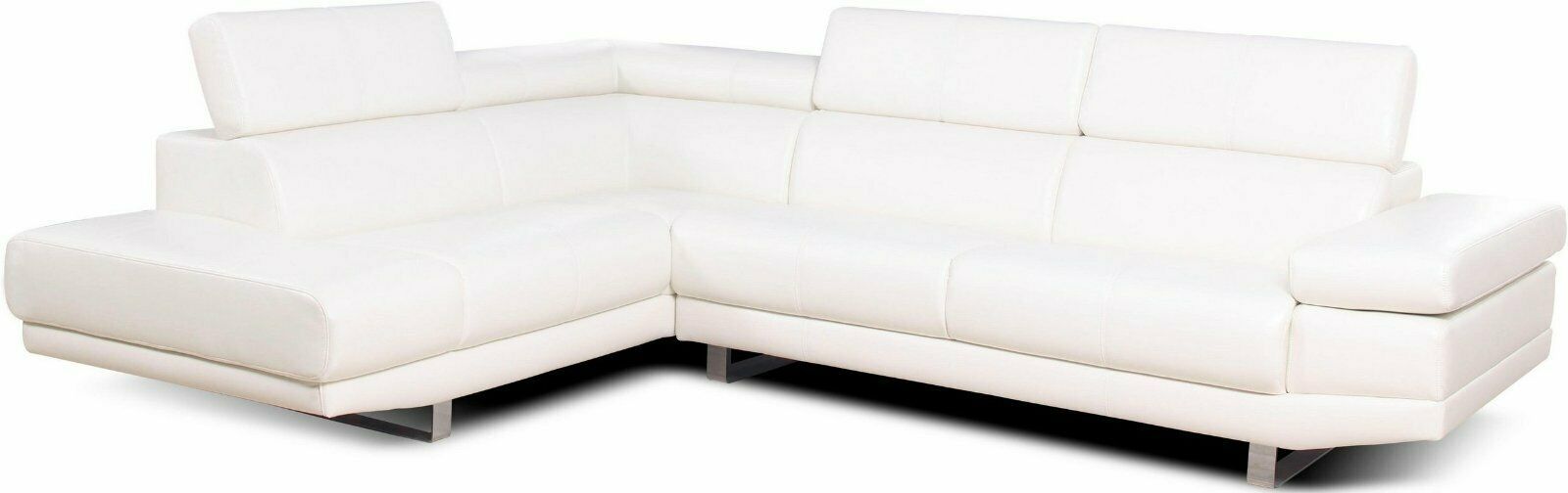 Places of Style Ecksofa Luxus-Kunstleder cremeweiß Ottomane links