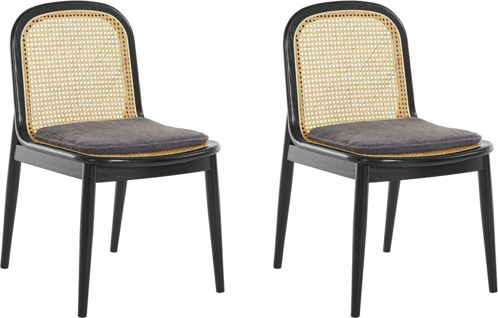 Essgruppe »Mavie« Set, 5-tlg Massivholz mit Rattaneinsatz