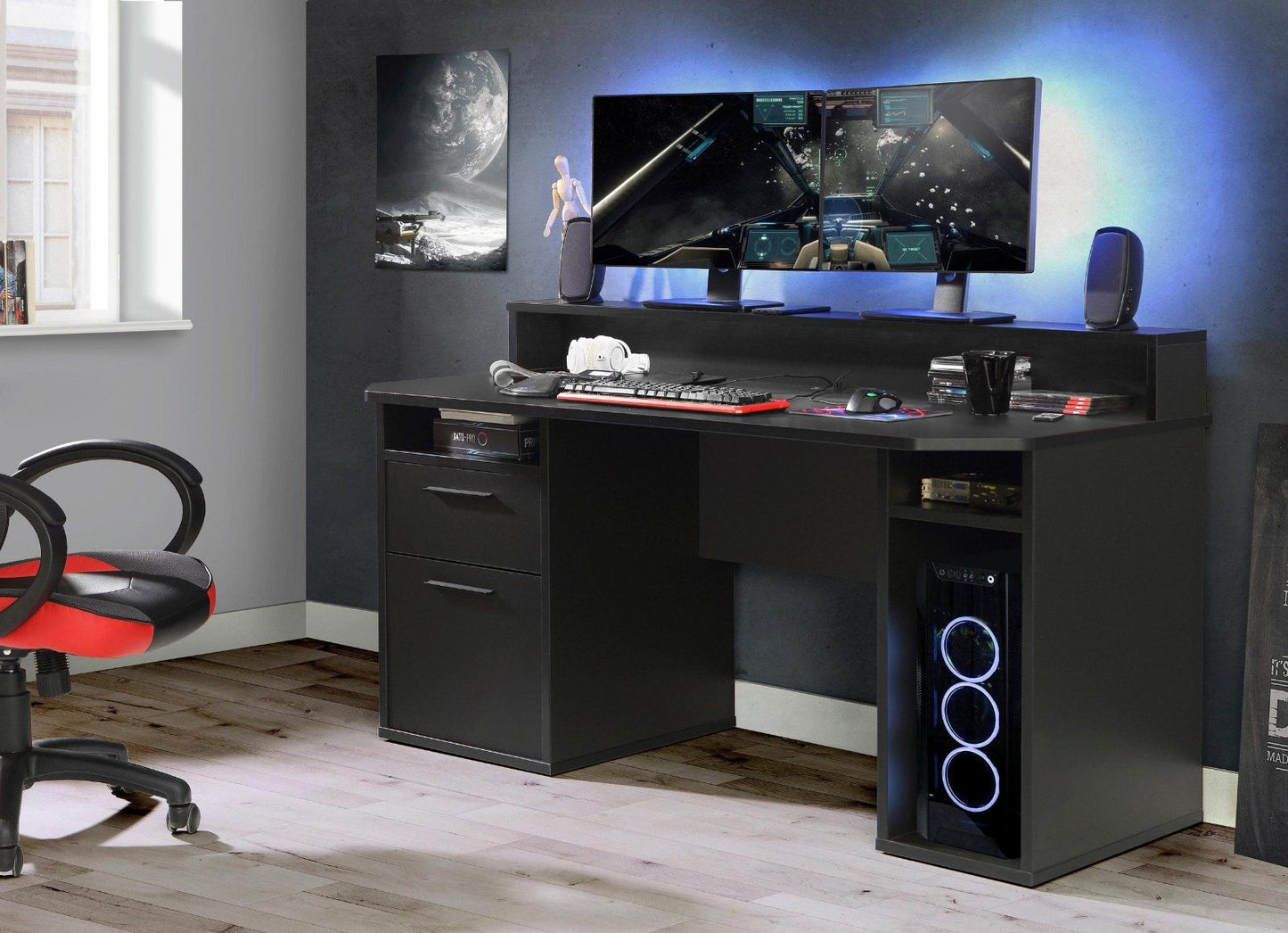 Gamingtisch »Tezaur« in schwarz