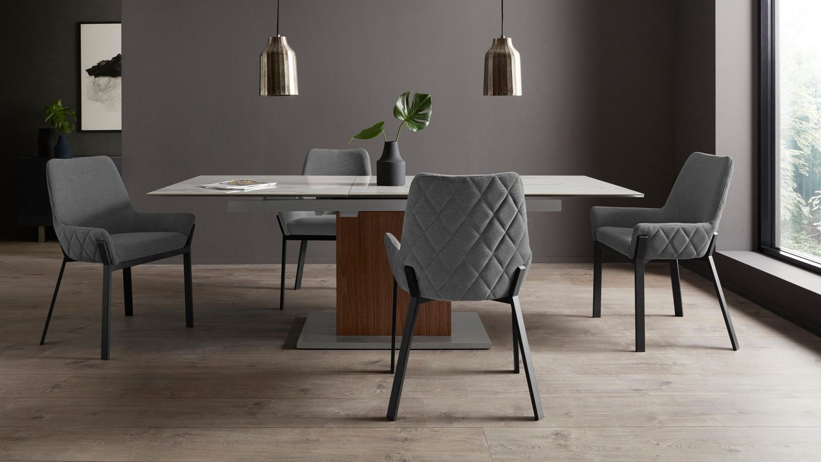 Places of Style Stühle Lome 4er Set in dunkelgrau, 4 Stühle