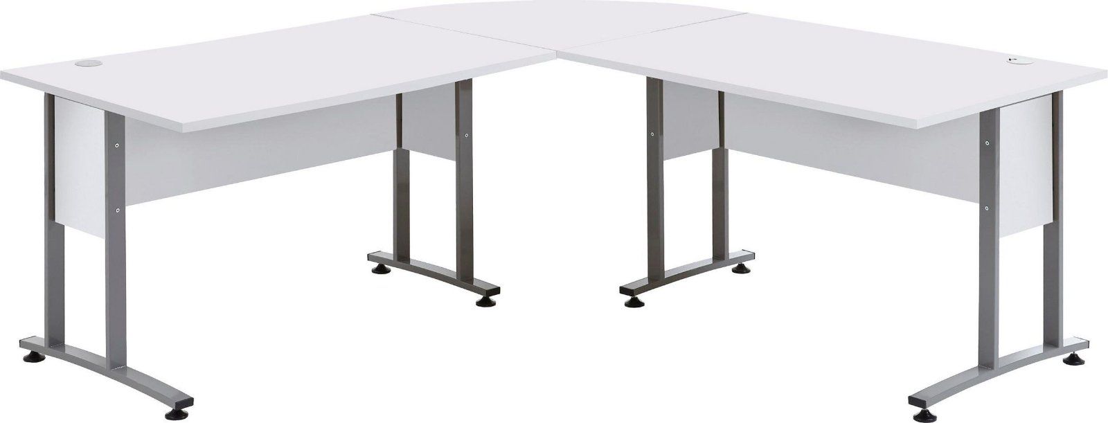 Eckschreibtisch »Calvi« 200x200cm in weiß Brilliant