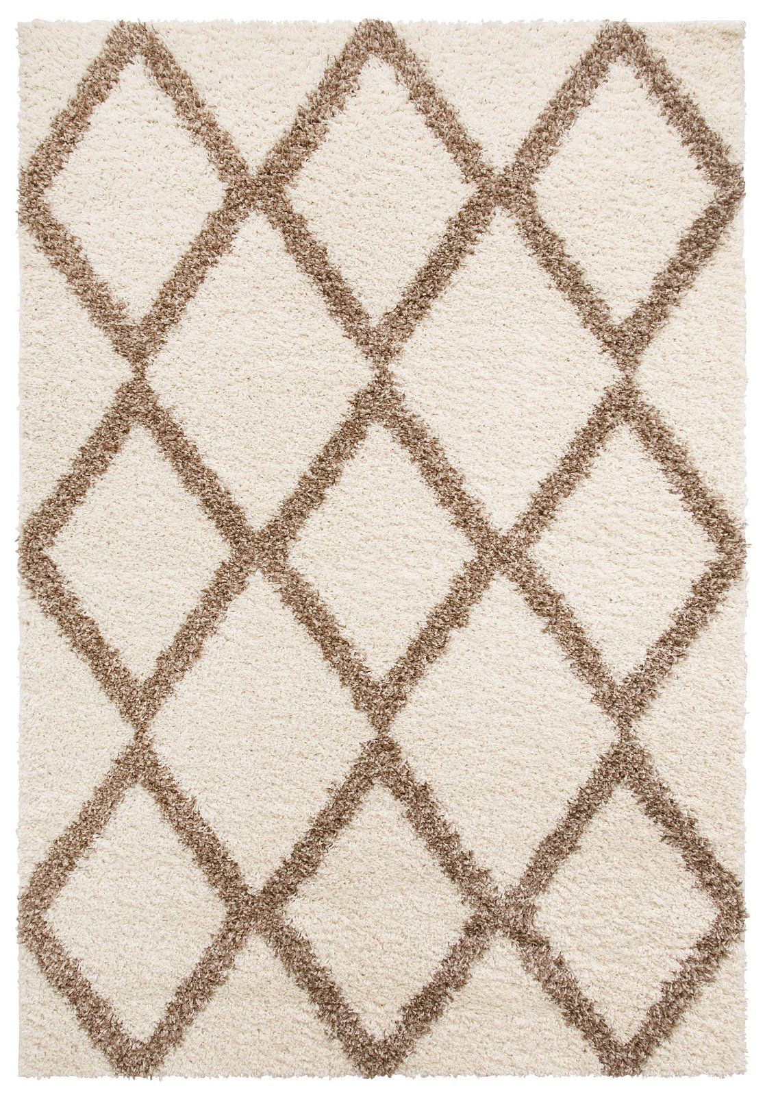 my home Hochflor-Teppich Linz, rechteckig, 240x320cm weiß/beige