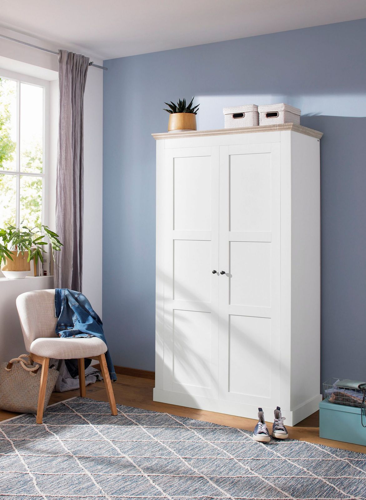 Home Affaire Kleiderschrank Clonmel im Landhaus-Design, weiß, 100cm