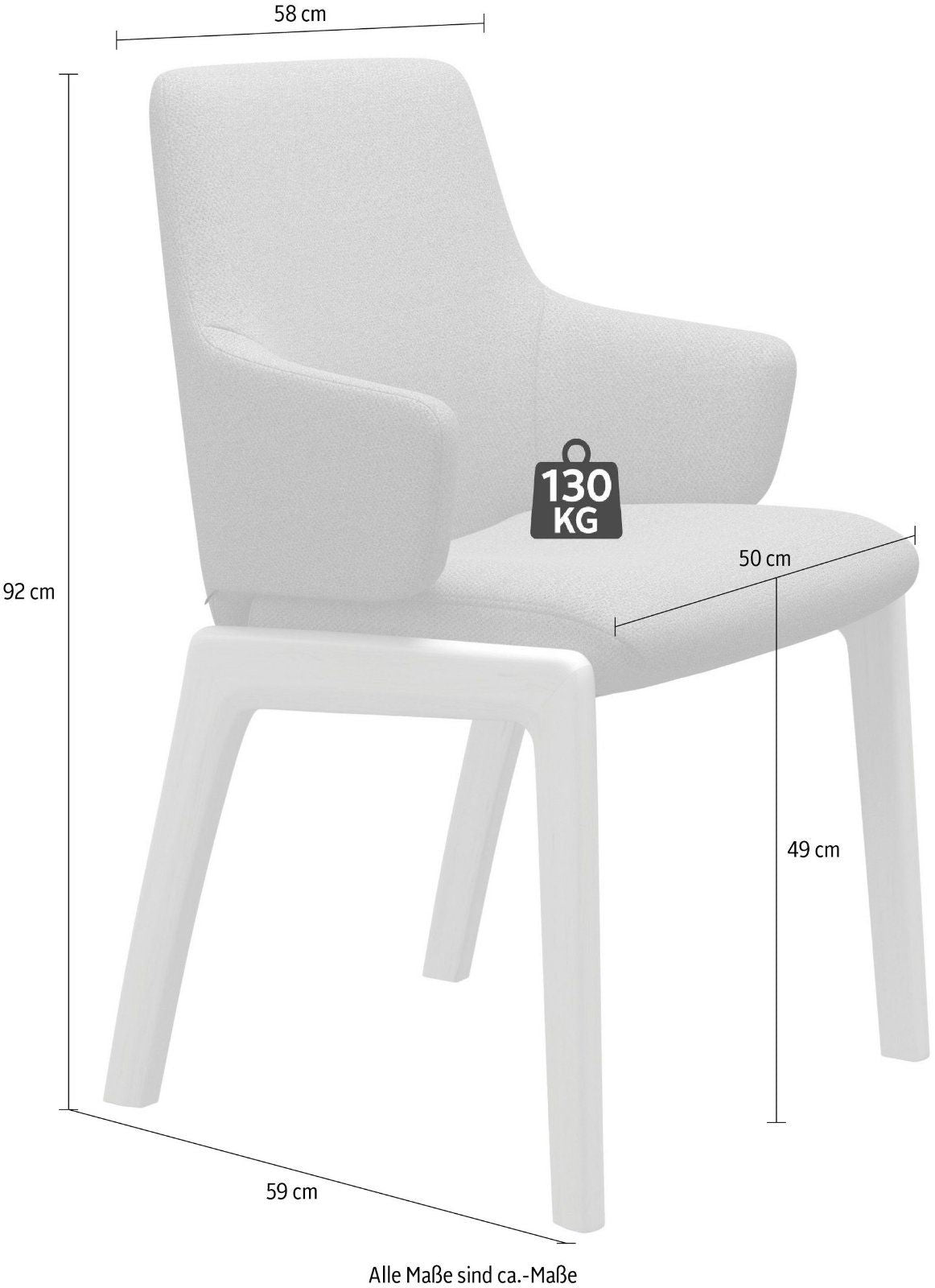 Stressless® Polsterstuhl Laurel, 3er Set, Low Back mit Armlehne, Microfaser, sandfarben