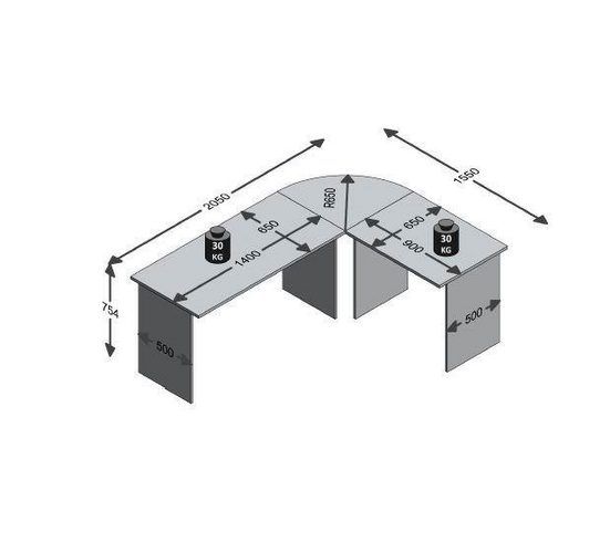 Eckschreibtisch »Till« in eichefarben
