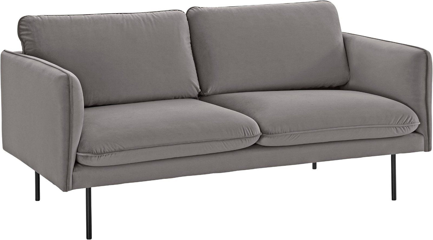 COUCH♥ 2-Sitzer »Levon« Samtvelours hellgrau mit Metallbeinen