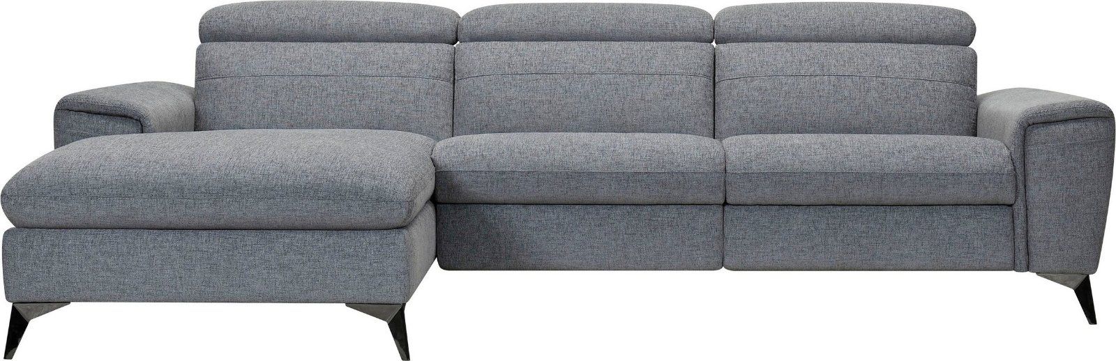 Ecksofa »Theron«,elektrische Relaxfunktion Struktur weich grau