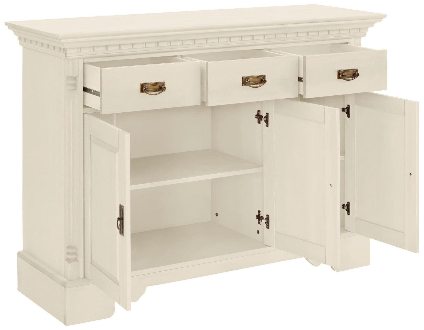 Home affaire Sideboard »Milan« Massivholz cremefarbend