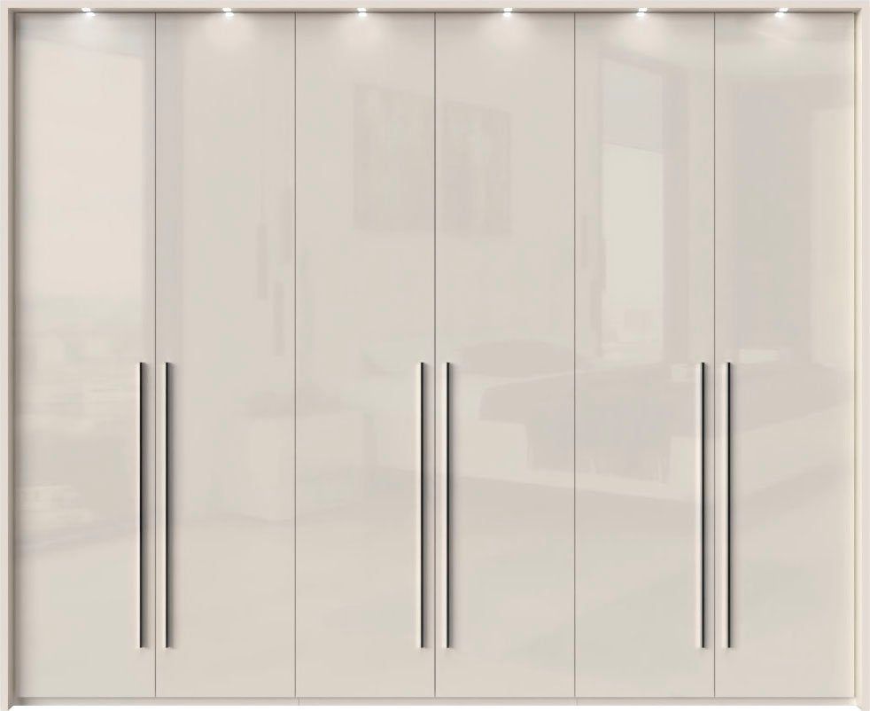 Places of Style Kleiderschrank Piano UV lackiert, 6Türig mit Beleuchtung