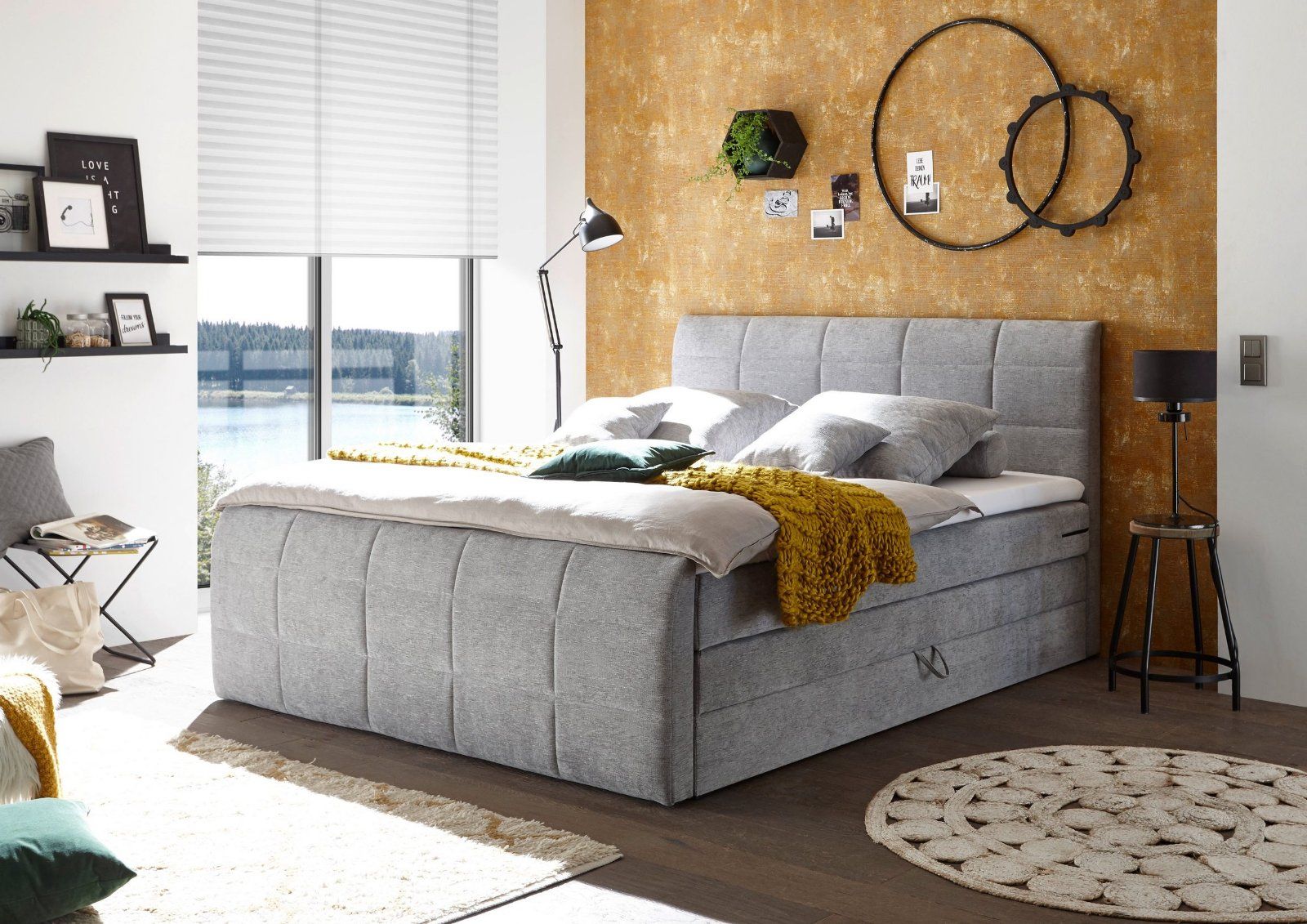 Boxspringbett Sacramento,180cm inkl. zwei Bettkästen und Topper