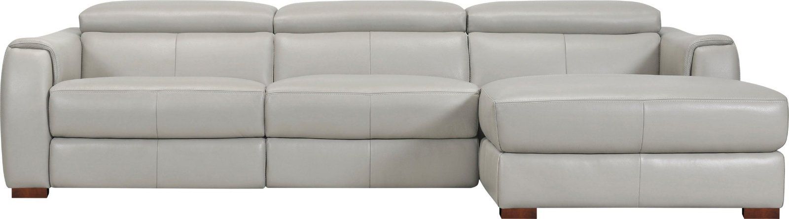 Places of Style Ecksofa Jameson mit Relaxfunktion Leder hellgrau