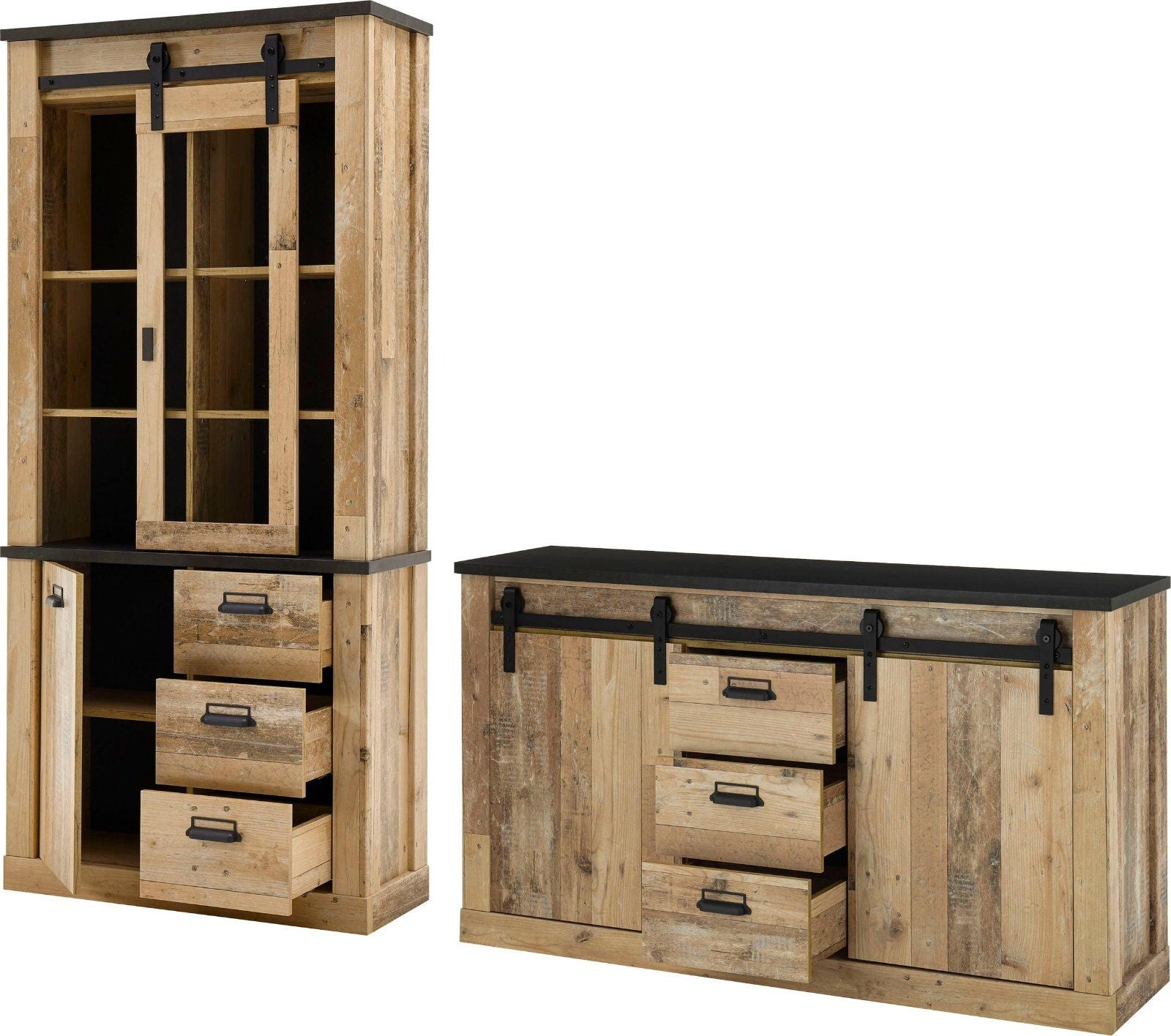 Home affaire Wohnwand »SHERWOOD« in Old Style hell Dekor