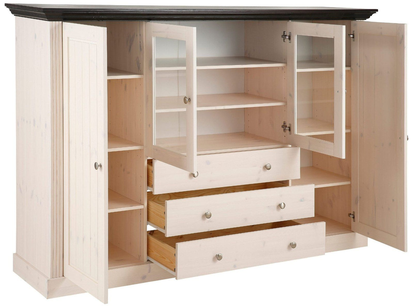 Home affaire Highboard »Skanderborg«, Massivholz Landhaus-Design