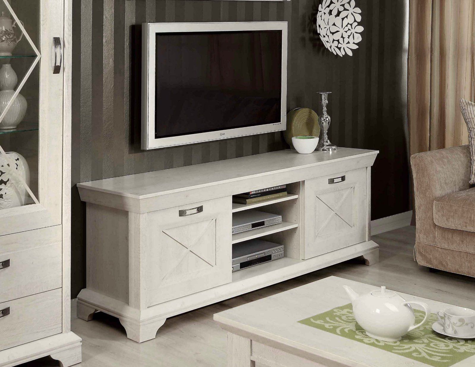 TV-Board, »Kashmir« Breite 147 cm in Pinia Weiss