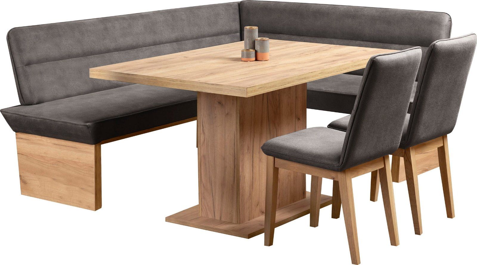 Home affaire Eckbankgruppe »Beluna« in Lederoptik dunkelgrau