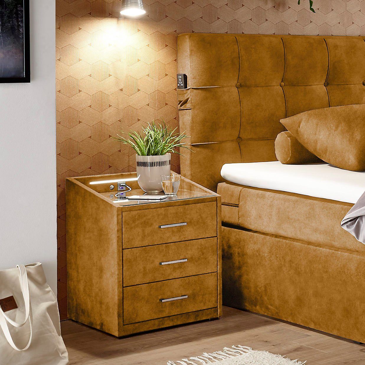 set one by Musterring Nachtkonsole Richmond Farbe: amber