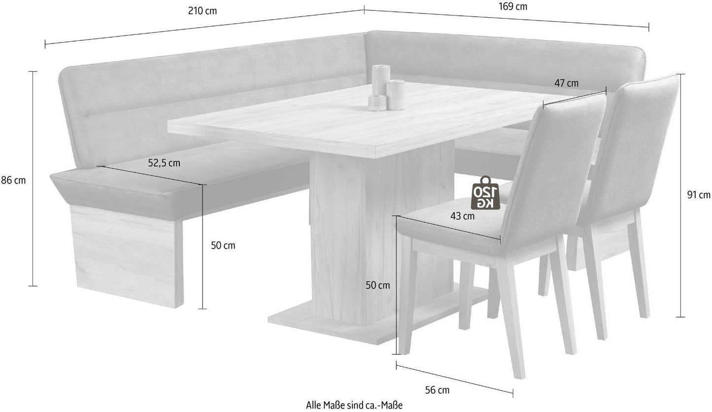 Home affaire Eckbankgruppe »Beluna« in Lederoptik dunkelgrau