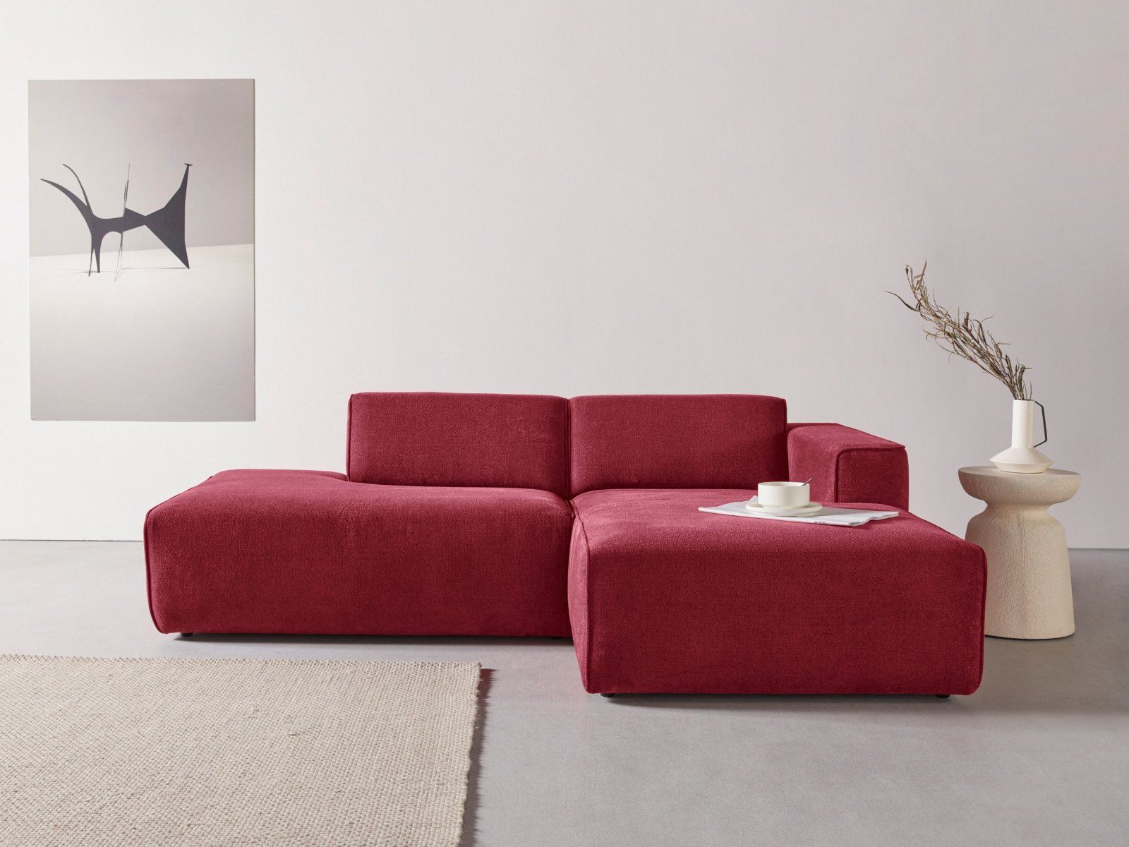 andas Ecksofa »Noord« Struktur Farbe: weinrot