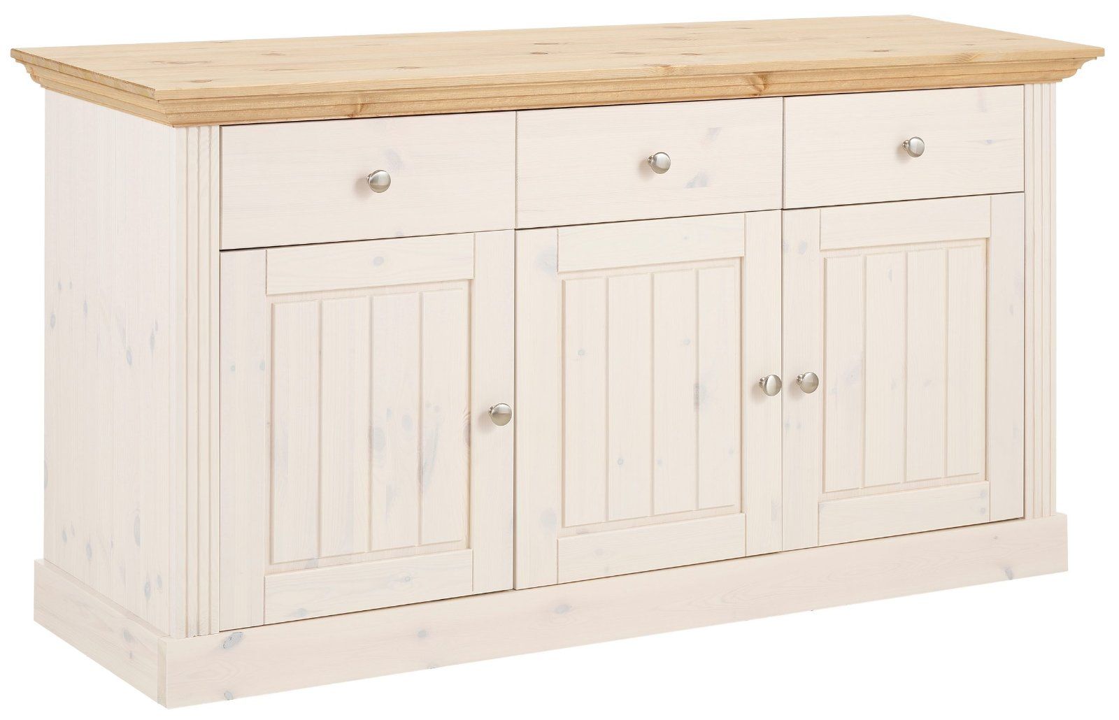Home affaire Sideboard Skanderborg, Breite 145 cm weiß/gelaugt