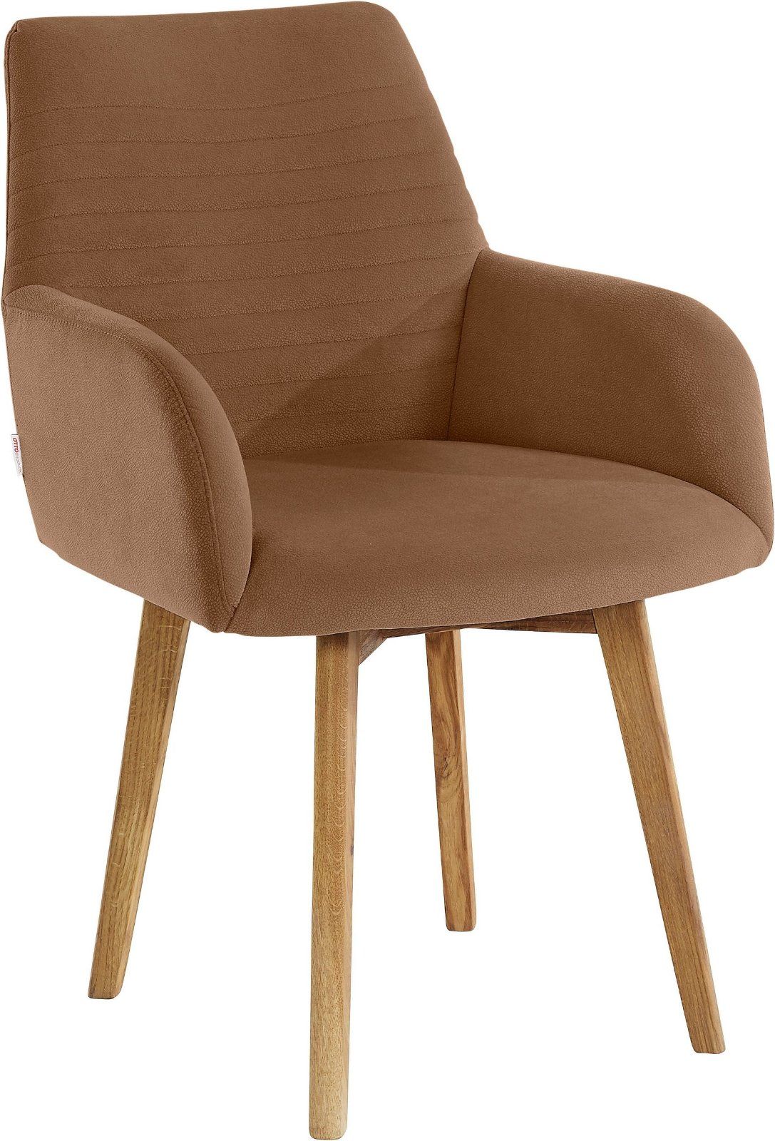 Armlehnstuhl »Alessja« Set, 4 Stück Microfaser, Eiche Massivholz
