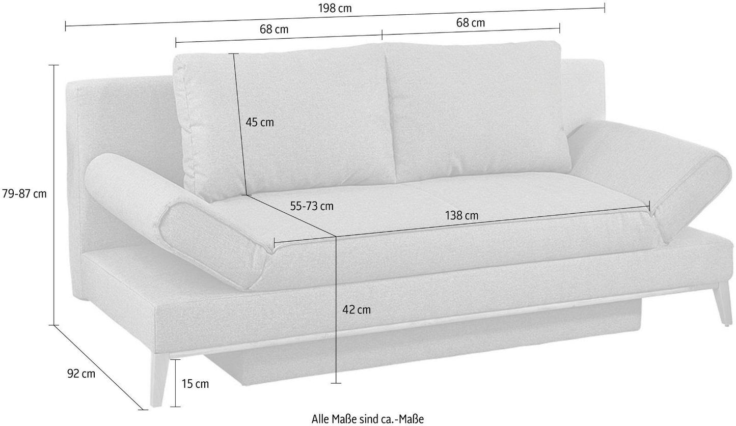 Schlafsofa Yann inklusive Bettfunktion und Bettkasten in grau