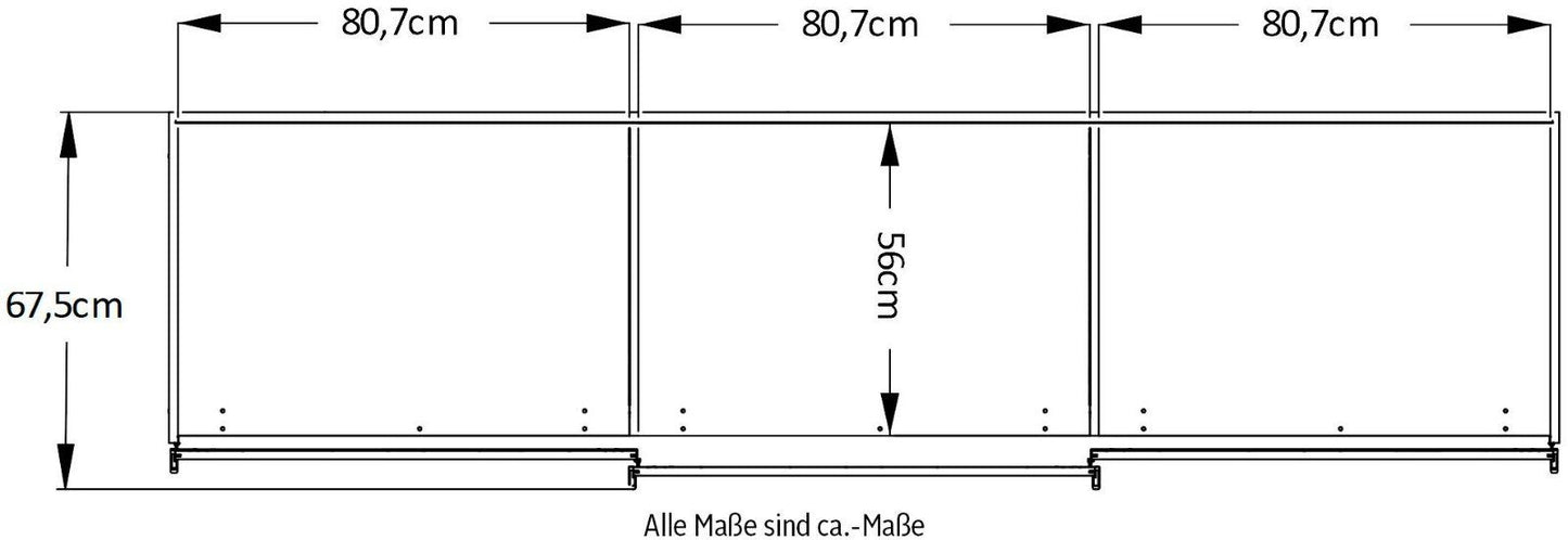 STAUD Schwebetürenschrank Sinfonie Plus Mit Spiegeltür Weiß Dekor