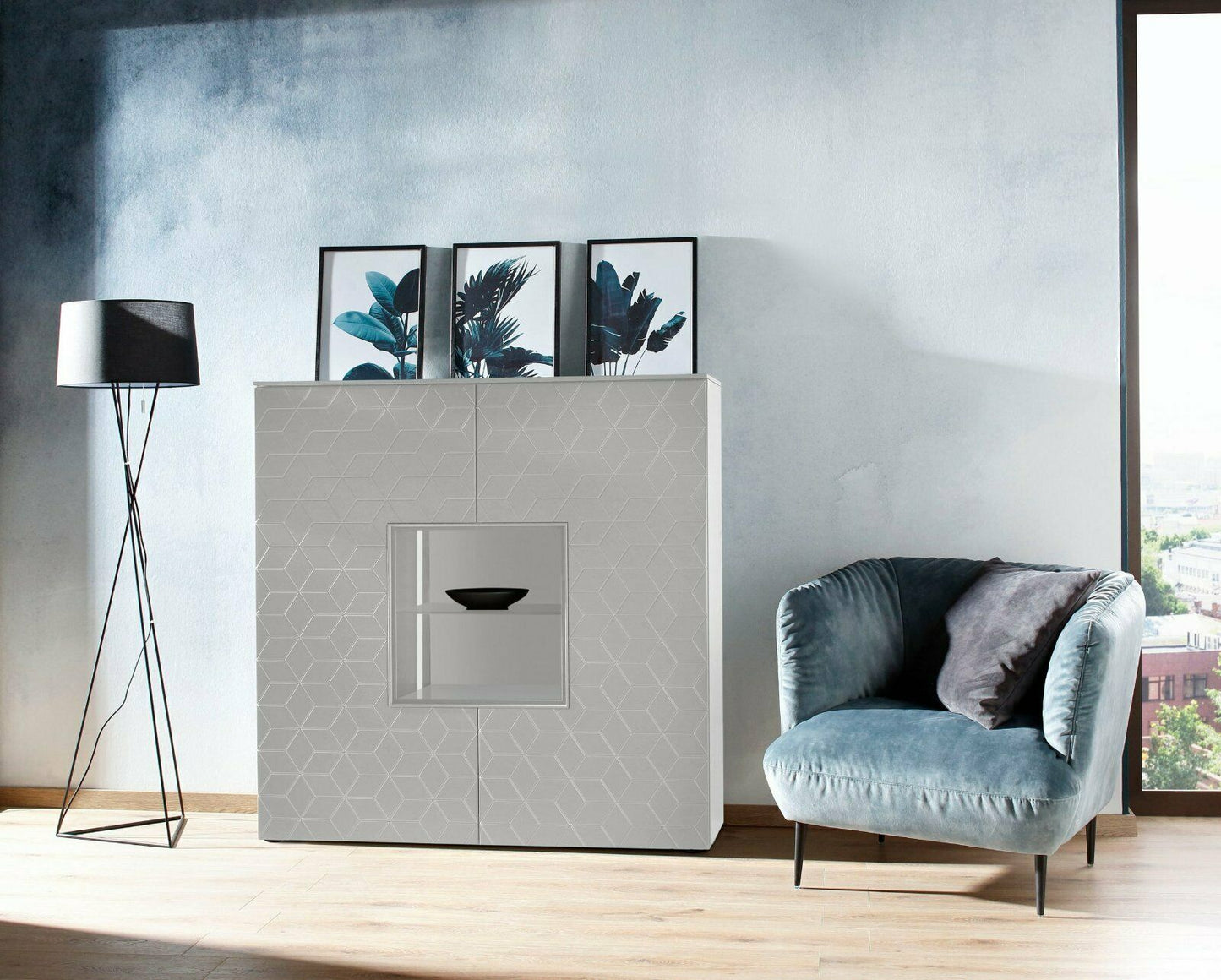 Villeroy & Boch Highboard »AMARA CARRÉ«, Lack light grey