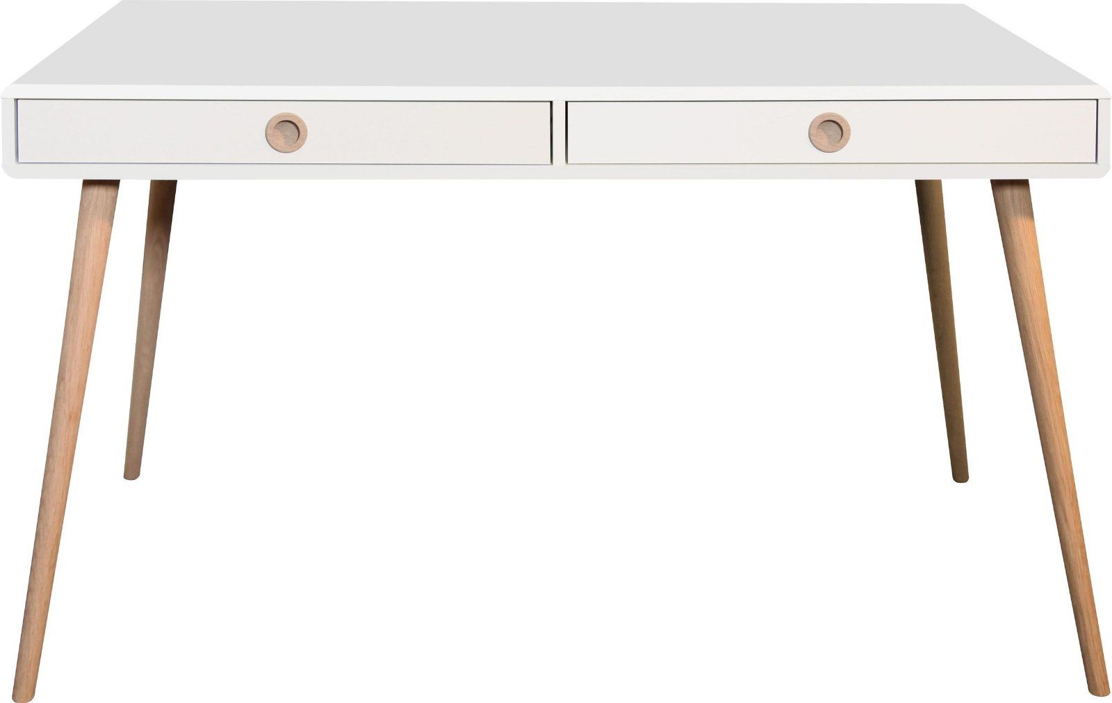 Home affaire Schreibtisch Softline, im Retro Design, weiß/eiche