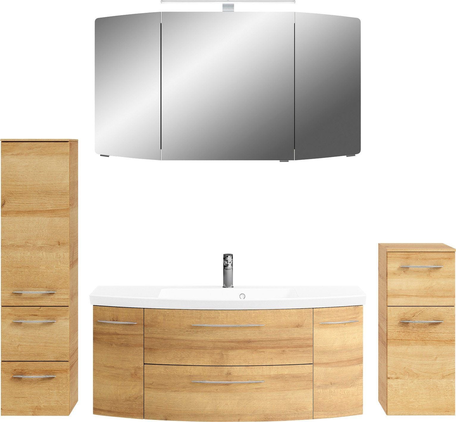 PELIPAL Badmöbel-Set Cassca Sprint, (5-St) Riviera Eiche