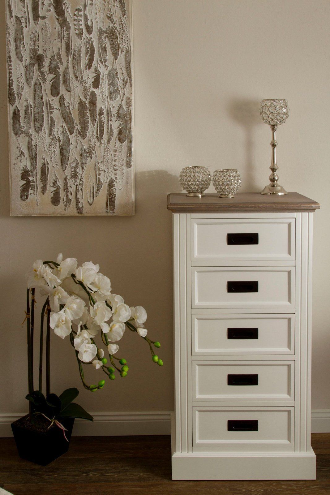 Kommode Rita,klassicher Landhausstyle mit 5 Schubladen