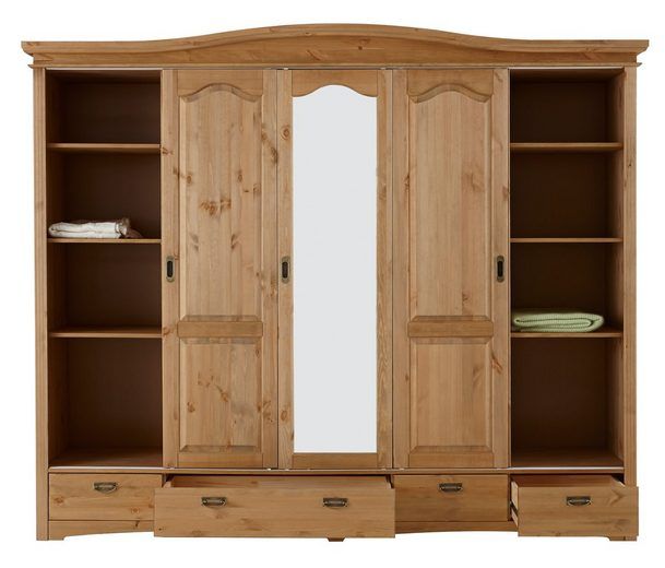 Home affaire Schiebetürenschrank 5 türig »Konrad« aus massiver Kiefer, Breite 249 cm
