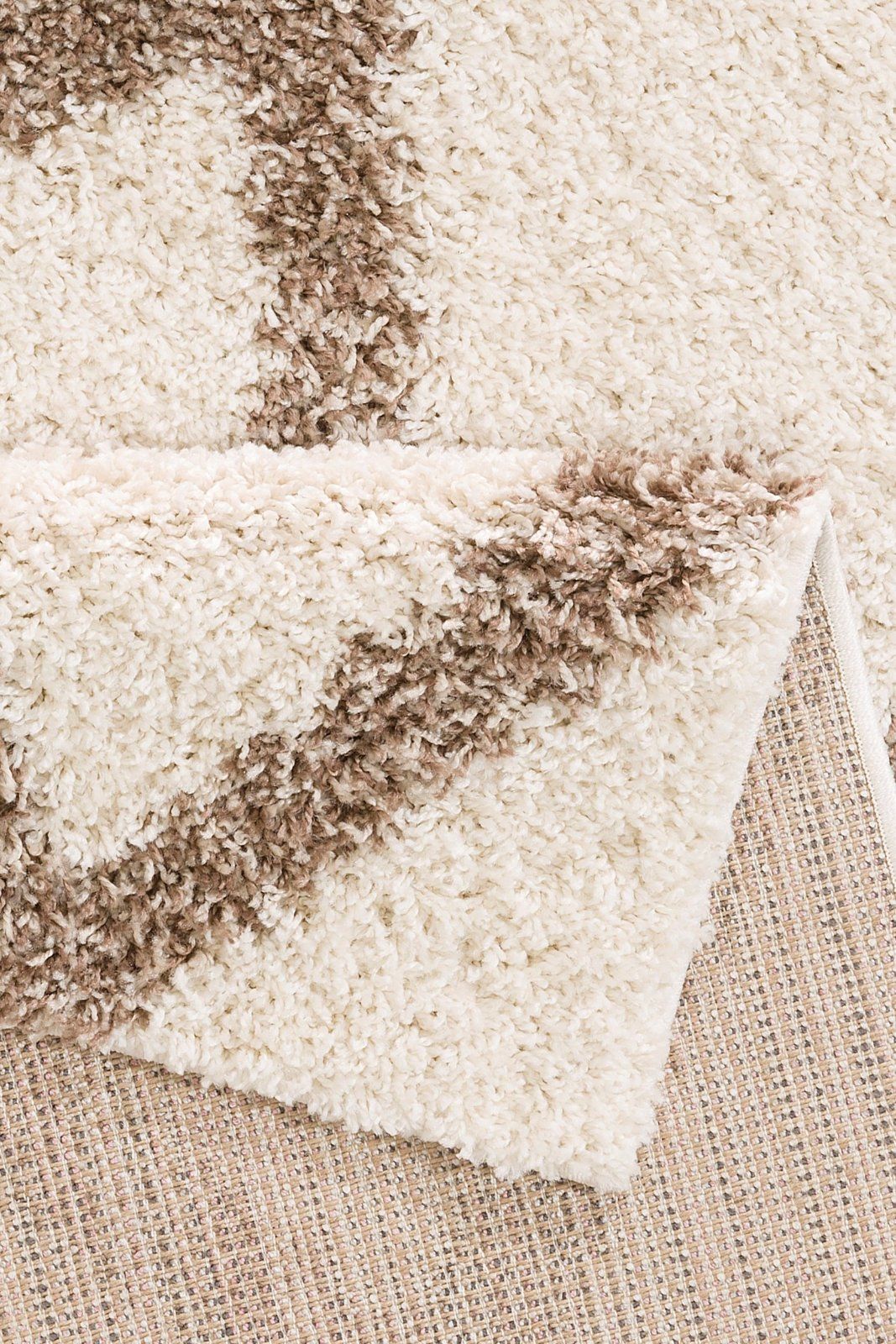 my home Hochflor-Teppich Linz, rechteckig, 240x320cm weiß/beige