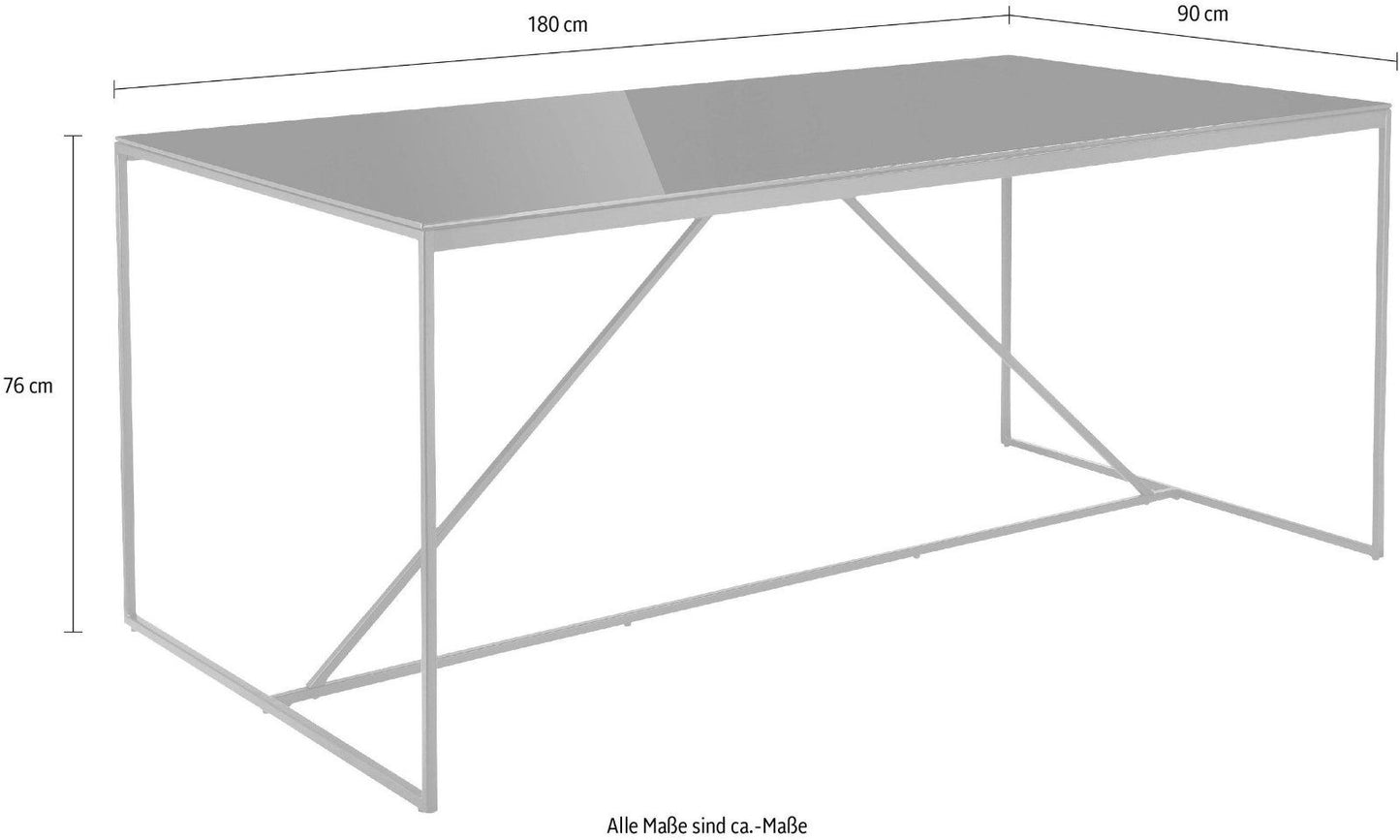 Esstisch »Esra«, Gestell aus Metall, Tischplatte aus Glas