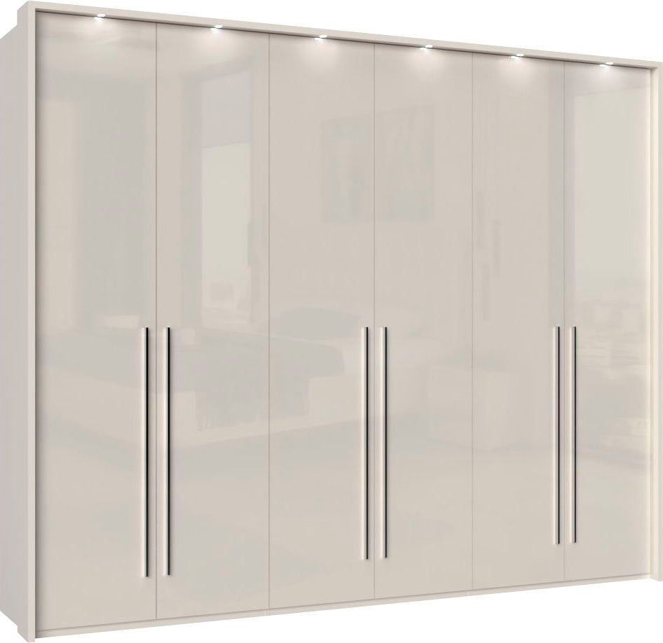Places of Style Kleiderschrank Piano UV lackiert, 6Türig mit Beleuchtung