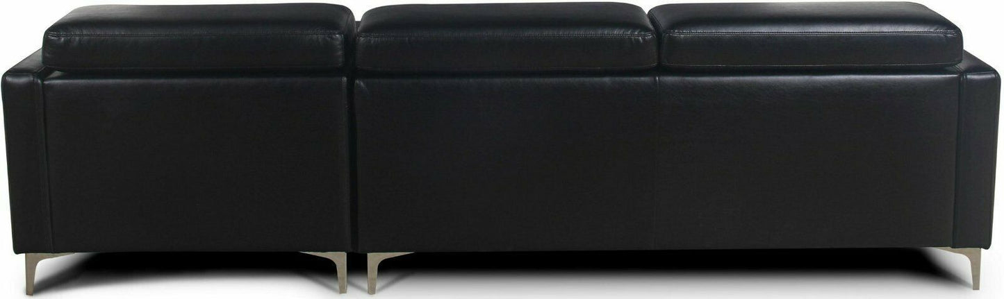 Places of Style Ecksofa in schwarzem Luxus-Kunstleder