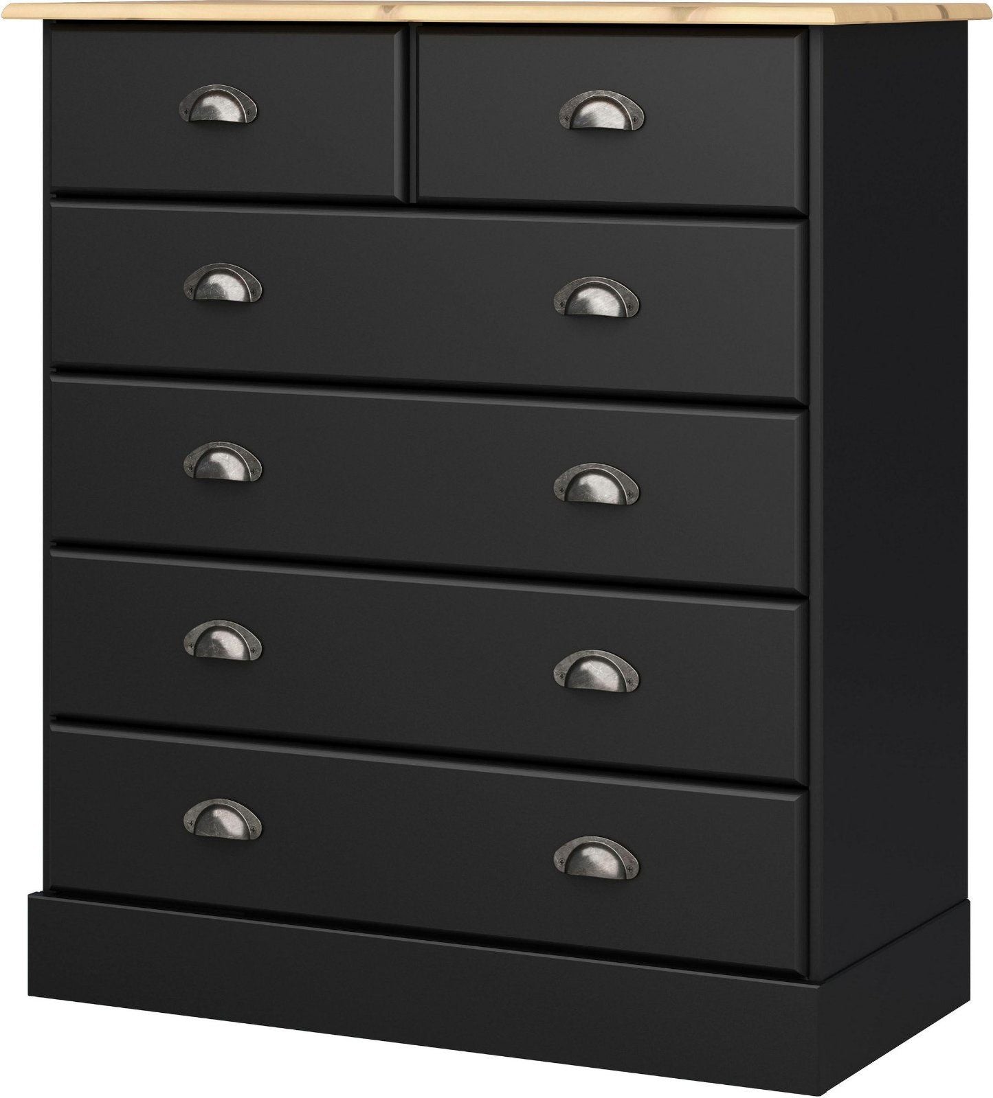 Home affaire Kommode »Nola«, Breite 82 cm in schwarz