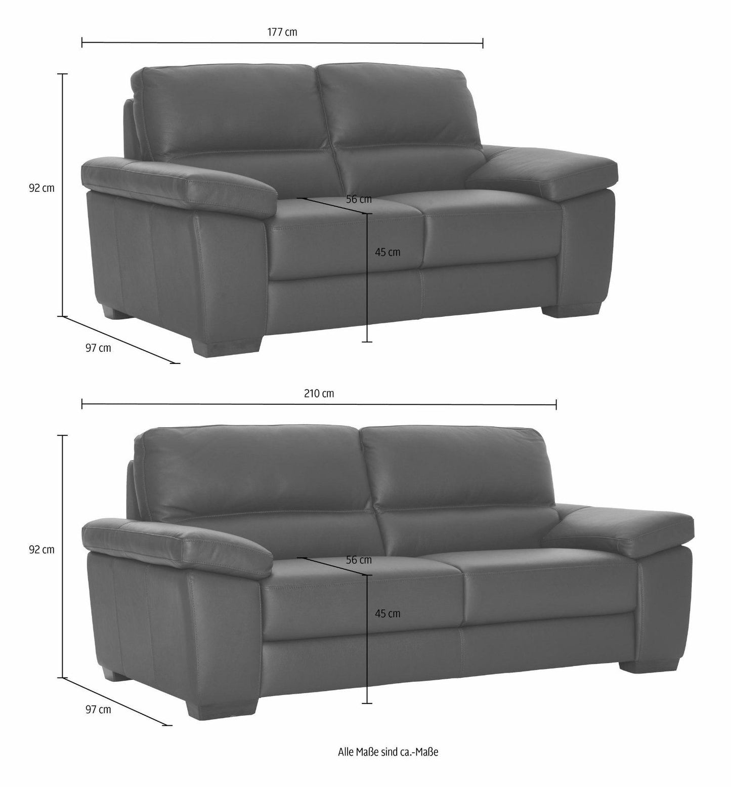 CALIA ITALIA Polstergarnitur Gaia, Set, 3-tlg