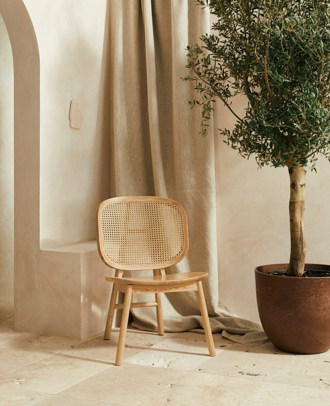 LeGer Home by Lena Gercke Stuhl »Amy«, Massivholz,Rattaneinsatz