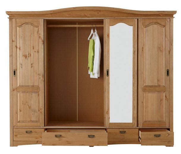 Home affaire Schiebetürenschrank 5 türig »Konrad« aus massiver Kiefer, Breite 249 cm