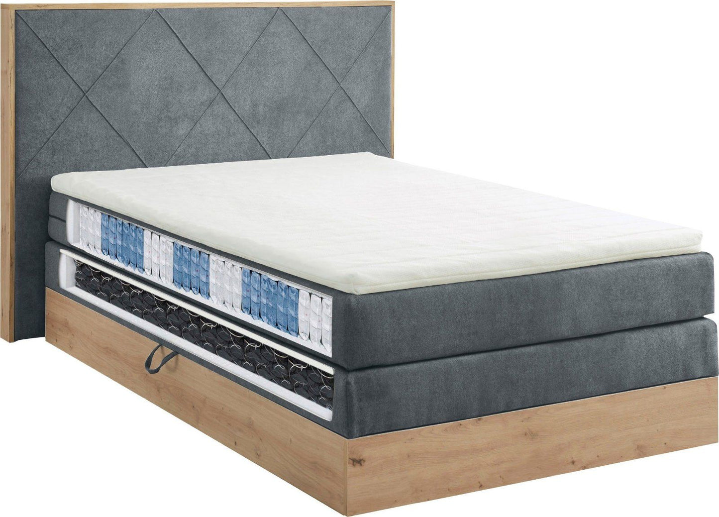 Boxspringbett Bellevue, inkl. Bettkasten und Topper 120x200cm