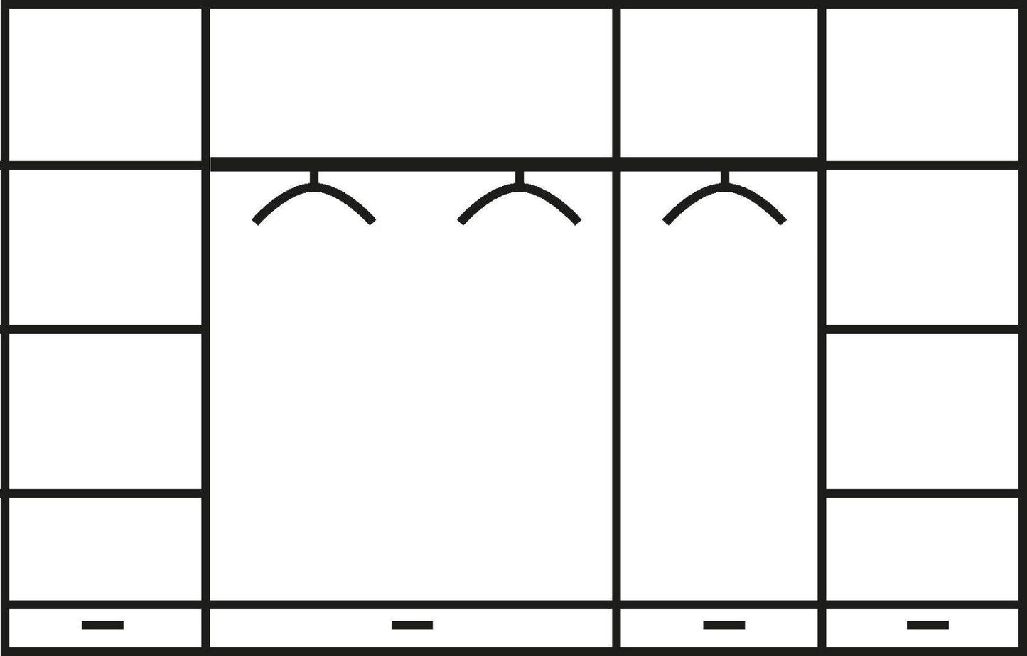Kleiderschrank Konrad 5-türig weiß/kirschbaumfarben